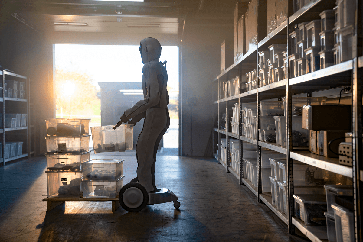 Robot in a warehouse