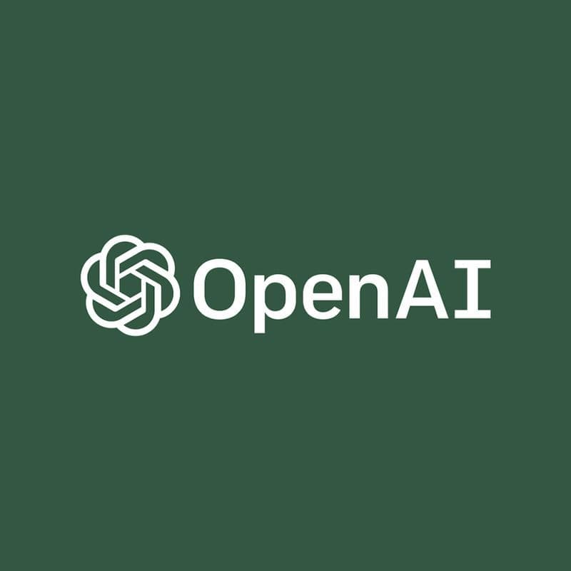 OpenAI logo on a green background